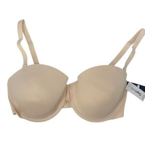GapBody Everyday Multiway Bra Smooth Micro Fabric Removable Straps Beige 34DD